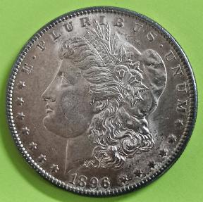 Us ১ ডলার (Morgan Dollar) - ১৮৯৬ - রূপা - ৩৮.১ মিমি - UNC