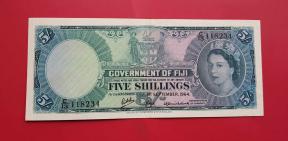 Fiji 5 Shilling -Qe2-1964 VF/XF Condition