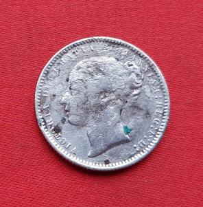 UK 1 Shilling - Victoria 1874 - Silver (.925) Coin - Wt 5.66 G - Dia 23.5 mm