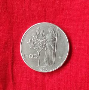 Italy 100 Lira 1977 - Acmonital Coin - Dia 27.8 mm
