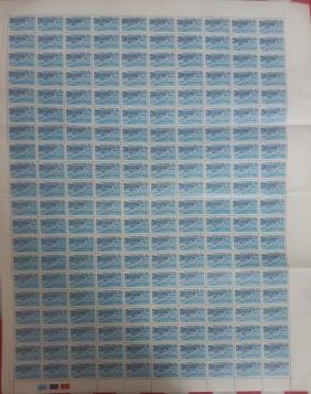 1 Mint Full Sheet on Tk.3 on Airplane, Service (200 Stamps in A Sheet)