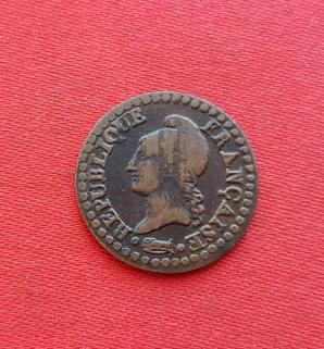 France (First Republic) 1 Centime 1797-99 - Copper Coin - Dia 18 mm
