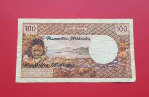 New Hebrides (Vanuatu) 100 Francs 1975 Fine / VF Condition