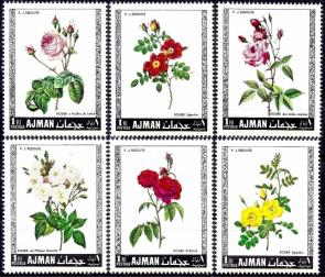 Ajman - (1969) Roses Flowers Plants Nature 6v MNH Stamp Complete Set