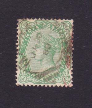 British India : Queen Victoria - 4 Annas 6 Pies Stamps, Used