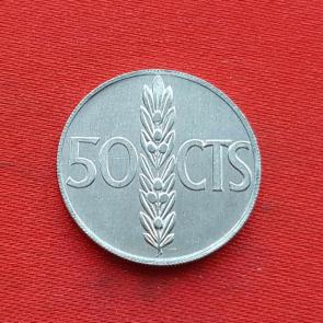 Spain 50 Centimos - Francisco Franco 1966 Aluminum Dia 20 mm