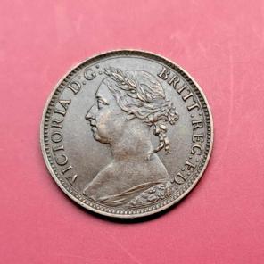 UK 1 Farthing - Victoria 1887 - Bronze Coin - Dia 20 mm