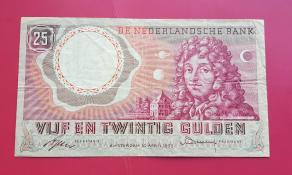 Netherland 25 Golden (Christiaan Huygens) VF Condition 1955 - P87