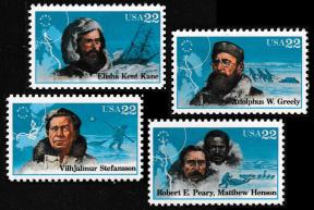 USA - (১৯৮৬) American Arctic Explorers Issue, ৪v MNH ডাকটিকেট সম্পূর্ণ Set