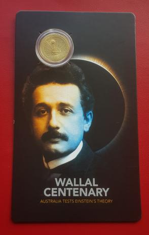 Australia 2022 Commemorative 1 Dollar Einstein Theory Tests Wallal Centenary, Sealed with Official Folder
