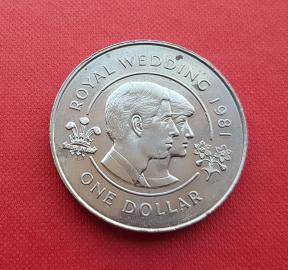 Bermuda 1 Dollar - Elizabeth II Royal Wedding, Copper-Nickel Dia 38.61 mm