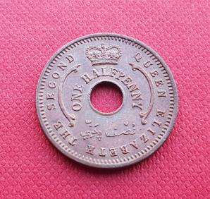 Nigeria ½ Penny - Elizabeth II 1959 Bronze Dia 21 mm