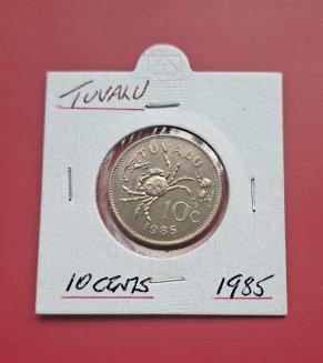 Tuvalu 10 Cents - Elizabeth II 1985 Copper-Nickel Dia 23.5 mm