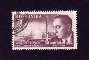 ভারত : Dr. Homi Bhabha ১v ডাকটিকেট Used ১৯৬৬ - Father of The Indian Nuclear Pogramme