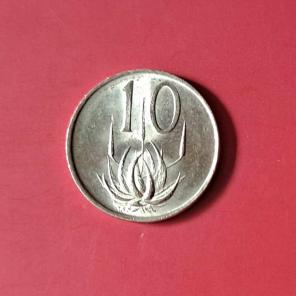 South Africa 10 Cents 1984 - Nickel Coin - Dia 20.7 mm