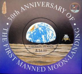 Solomon Island - Odd Shaped 30th Anniversary of First Manned Moon Landing, MNH