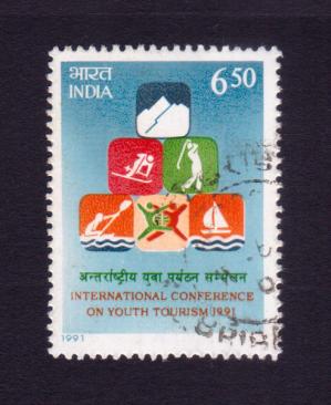 ভারত : আন্তর্জাতিক Conference on Youth Tourism, New Delhi ১v ডাকটিকেট Used ১৯৯১