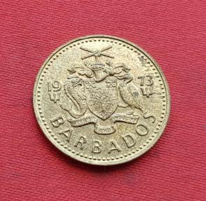 Barbados 5 Cents - Elizabeth II 1973 - Brass Coin - Dia 21 mm