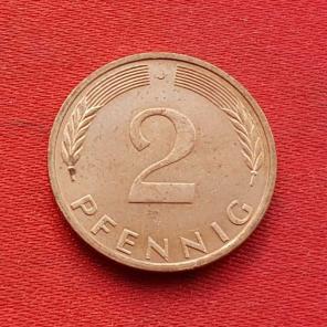Germany 2 Pfennig 1974 - Copper Clad Iron Coin - Dia 19.25 mm