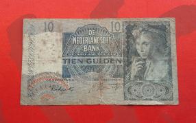 Netherlands 10 Gulden 1942 Fine Condition