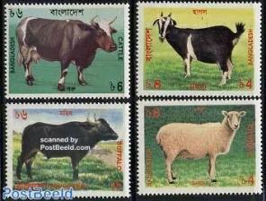বাংলাদেশ - (১৯৯৭) Cattle of Bangladesh, ৪v MNH ডাকটিকেট সম্পূর্ণ Set