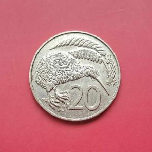 New Zealand 20 Cents (Kiwi) 1988 - Copper-Nickel Coin - Dia 28.58 mm