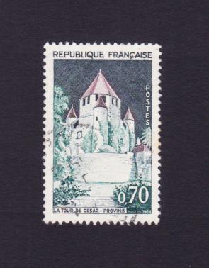 France : 0.70fr The Cesar Tower of Provins - 1 Used Stamps 1964