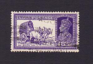 ভারত (British) ১৯৩৭ - King George VI - ২.৬ As Dak Bullock Cart Stamps, Used