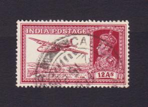 India (British) 1937 - King George VI - 12 As Mail Plane Stamps, Used