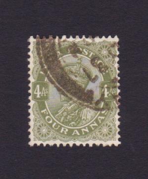 India (British) : King George V - 4 Annas Stamps, Used