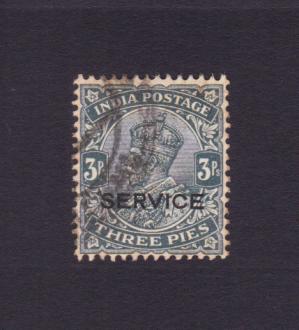 India (British) : King George V - 3 Pies Service Stamps, Used