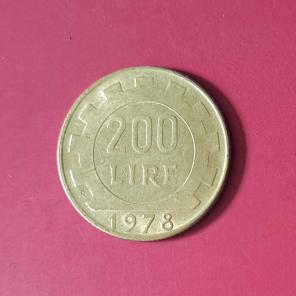 Italy 200 Lire 1978 - Bronzital Coin - Dia 24 mm
