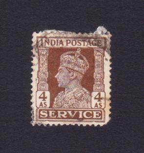 India (British) : King George V - 4 Annas Service Stamps, Used