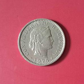 Switzerland 20 Rappen 1975 - Copper-Nickel Coin - Dia 21.05 mm