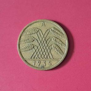 Germany 10 Rentenpfennig 1935 - Aluminium Bronze Coin - Dia 21 mm