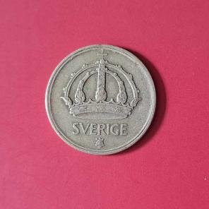 Sweden 50 Öre 1950 - Silver (.400) Coin - Dia 22 mm