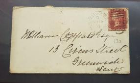 GB 1871 Qv -1penny Red, Plate 130, Clear Cancellation