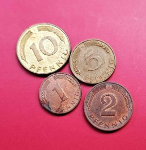 Germany 1, 2, 5 & 10 Pfennig - Coins Lot