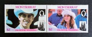 Montserrat - 1986 Royal Wedding, 2v Large Sized Mints Washout Gum