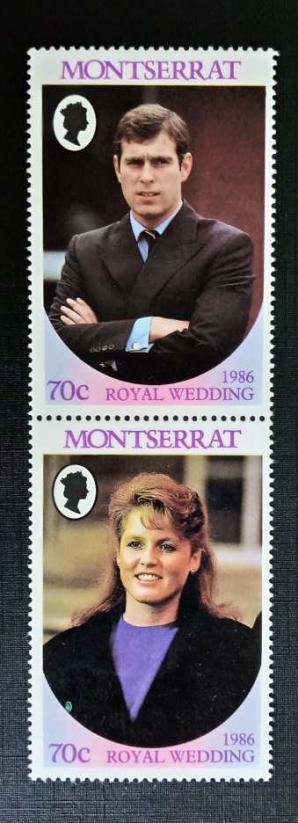 Montserrat (1986) Royal Wedding, 2v Large Sized Mints Washout Gum