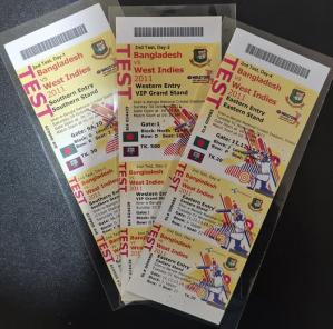 বাংলাদেশ Vs West Indies ২nd Test ২০১১ - ৩ Tickets - Unused - ৩ রকমের Galleries
