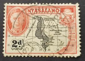 Nyasaland K G Vl 2 Penny Used