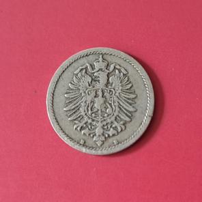 জার্মানি ৫ Pfennig ১৮৭৫ - Copper-Nickel মুদ্রা - ব্যাস ১৮ মিমি