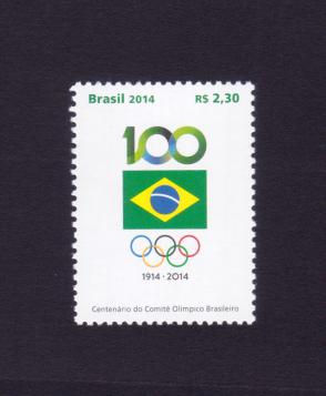 Brazil : The 100th Anniversary of The Brazilian Olympic Committee 1v Stamps MNH 2014