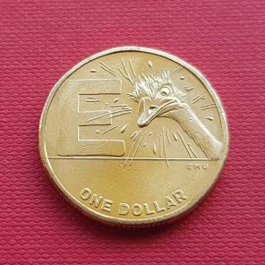 Australia 1 Dollar - 2021 The Great Aussie Coin Hunt 2 - Letter E - Emu, Aluminium-Bronze Coin, Dia 25 mm