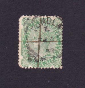 ভারত (British) রানী ভিক্টোরিয়া - Two Annas Six Pies ডাকটিকেট Used