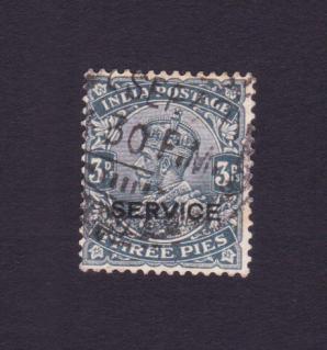 India (British) King George V - Three Pies Overprinted Service Stamps Used