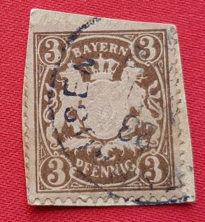 Bavaria 1903 Definitive 3 German Rpf Used on Paper