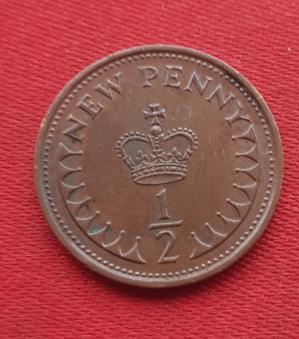UK ½ New Penny - Elizabeth II 1971bronze Dia 17.14 mm