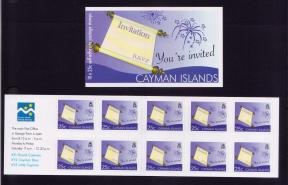 Cayman Islands : Greetings - You'Re Invited Stamps Booklet (10 X 25c Self-Adhesive Stamps) MNH 2008